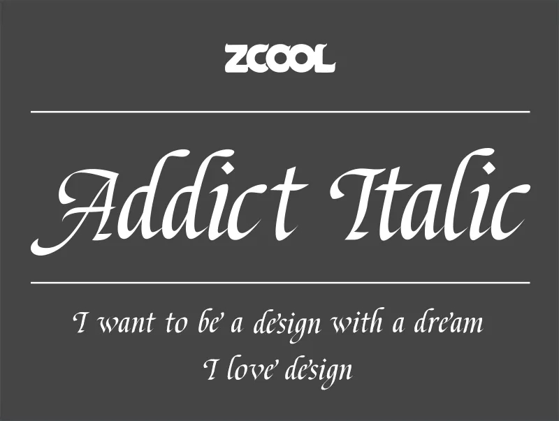 ZCOOL?Addict?Italic(站酷意大利體)? ZCOOL?Addict?Italic(站酷意大利體)?