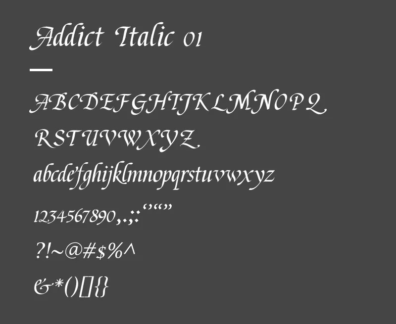 ZCOOL?Addict?Italic(站酷意大利體)? ZCOOL?Addict?Italic(站酷意大利體)?